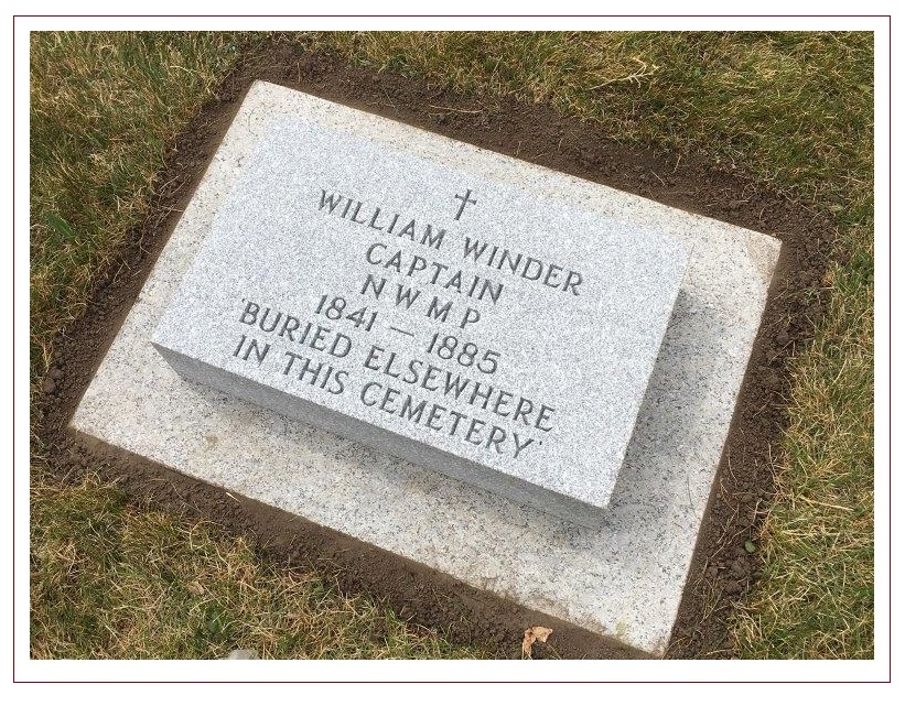New grave marker for William Winder, NWMP, provided by the Last Post Fund